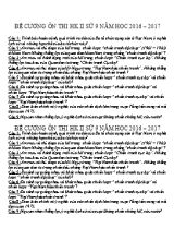 Đề cương ôn thi học kỳ 2 môn Lịch sử Lớp 9 - Năm học 2016-2017